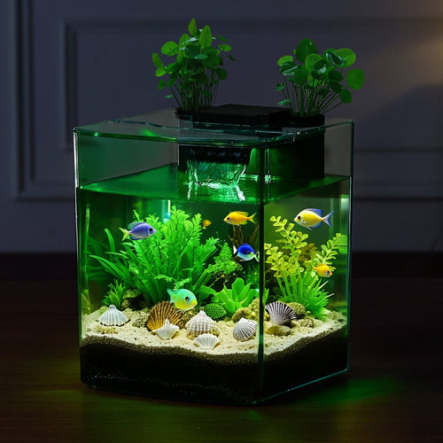 2-Gallon Smart Arch Aquarium – Self-Cleaning with 3-Color LED Lighting